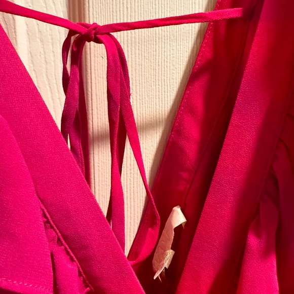 Wayf Fuchsia  Ruffled Sleeveless Maxi Dress Size L - Picture 14 of 14